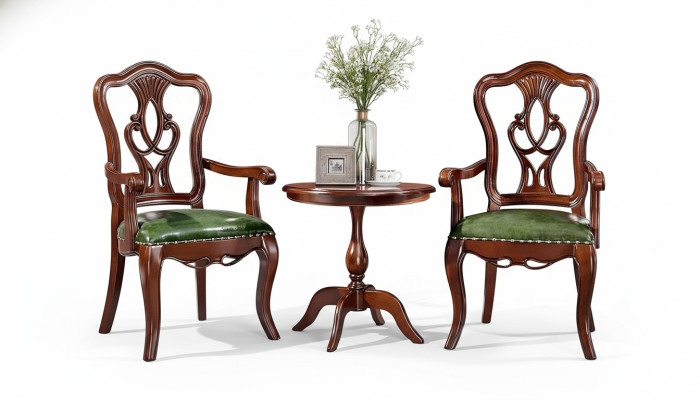 Designer Stuhl Armlehnen Wohnzimmer 2x Stühle Holz Gruppe Garnitur
