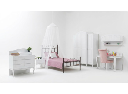 Garnitur Set Bett Nachttisch Kommode Schlafzimmer Jugendzimmer 6tlg. Möbel Neu