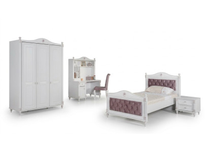 Jugendzimmer Bett Nachttisch Kleiderschrank Schreibtisch Schlafzimmer 4tlg Set