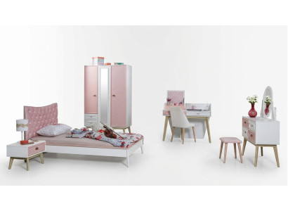 Jugend Kinder Zimmer Mädchen Modern Schrank Schlafzimmer Kommode Tisch Neu 5tlg.