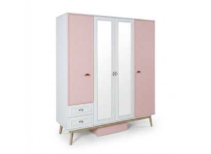 Kleiderschrank Moderner Holz Holzschrank Jugendzimmer Regal Schrank Mädchen Rosa