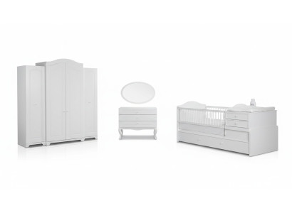 Kinderbett Kleiderschrank Jugendzimmer Kinderzimmer Möbel Holz 3tlg Set