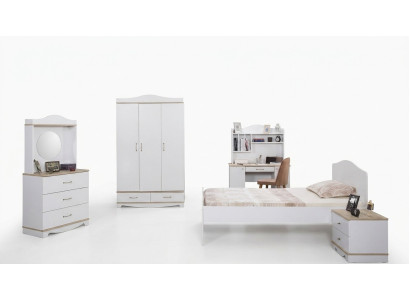 Komplett Jugendzimmer Kinderzimmer Set Bett Kleiderschrank Kommode 5tlg Möbel