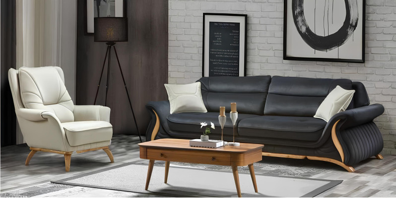 Sofa Couch Polster 3 Sitzer Kunstleder Sofas Couchen Sitz Garnituren Design