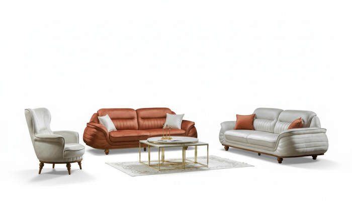 Garnitur Sofas Sessel Sofagarnitur 3+3+1 Sitzer Luxus Stoff Wohnzimmer