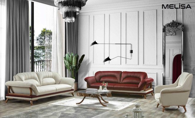 Luxus Garnitur Set Sofagarnitur 3+3+1 Sitzer Sofas Sessel Stoff 3tlg.