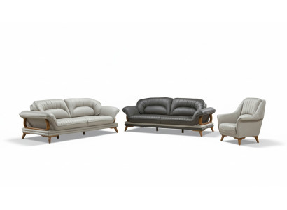 Luxus Garnitur Set Sofagarnitur 3+3+1 Sitzer Sofas Sessel Stoff 3tlg.