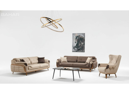 Sofagarnitur 3+3 Sitzer Sofa Sessel Sofas Relax Luxus Set Wohnzimmer