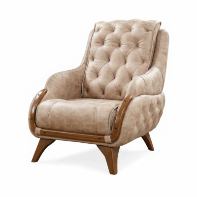 Sessel Sitz Klassisch Design Wohnzimmer Polster Einsitzer Leder Stil