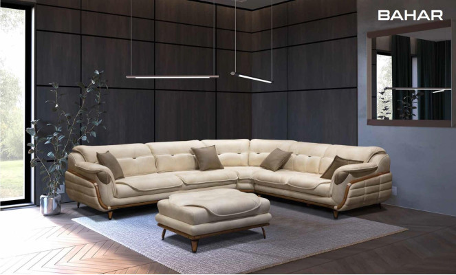 Ecksofa L-form Textil Luxus Sofa Wohnlandschaft Polster Couch Couchen