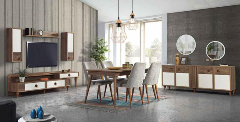 Kommode Schubladen Holz Sideboard Spiegel Massiv Wohnzimmer Kommoden