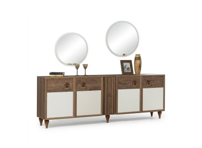 Kommode Schubladen Holz Sideboard Spiegel Massiv Wohnzimmer Kommoden
