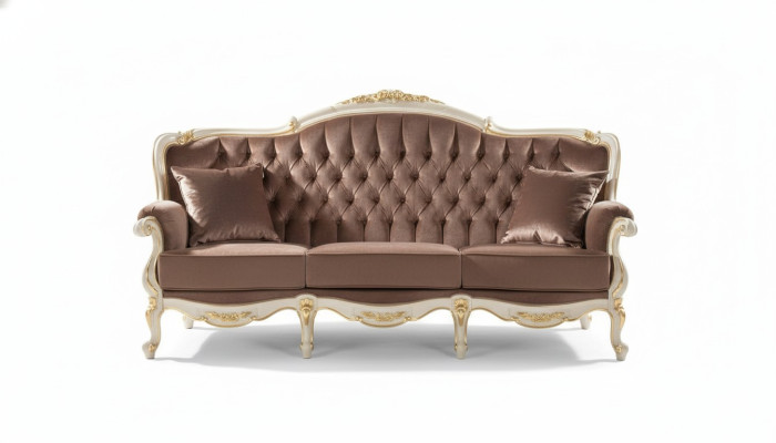 italienischer Stil Dreisitzer Sofa Wohnlandschaft Textilsofa 3 Sitz couch Sofas