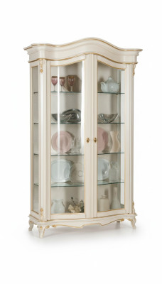 Vitrinen Glas Schrank Vitrine Wohnzimmer Holz Anrichte Italienische Möbel Regal