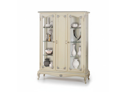 Vitrine Weiß Glasschrank Design Klassische Schrank Luxus Holz Möbel Vitrinen Neu