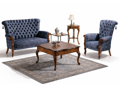 Italienische Sofagarnitur Sofa 2xSessel Couchtisch Beistelltisch 4tlg Luxus Set
