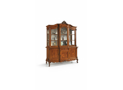 Vitrinen Glas Schrank Vitrine Wohnzimmer Holz Anrichte Italienische Möbel Regal