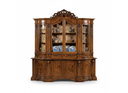 Vitrinen Massive Holz Glas Schrank Echtholz Vitrine Wohnzimmer Möbel Anrichte