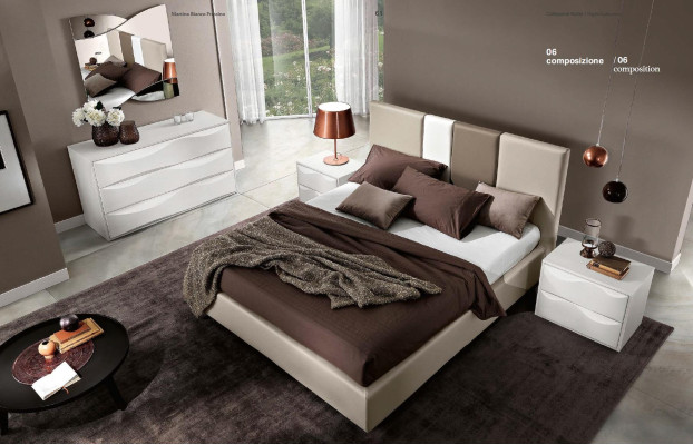 Garnitur Set 6tlg Schlafzimmer Bett Nachttisch Kommode Spiegel Kleiderschrank