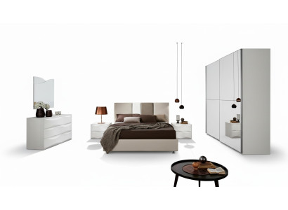 Garnitur Set 6tlg Schlafzimmer Bett Nachttisch Kommode Spiegel Kleiderschrank