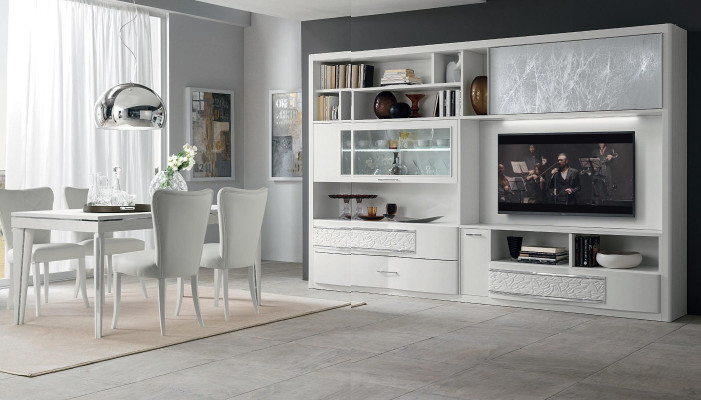 Wohnwand rtv Wand Schrank Sideboard Fernseh Kommode Holz Design Modern Möbel Neu