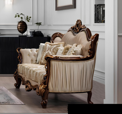 Sofa 3 Sitzer Barock Rokoko Stoff Dreisitzer Sofas Luxus Wohnzimmer Barock Stil