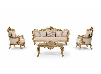 Sofa 3 Sitzer Stoff Dreisitzer Sofas Luxus Wohnzimmer Barock Stil Couch Barock Neu