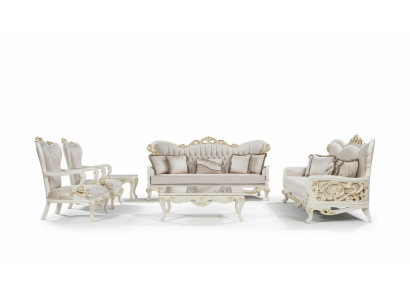 Sofagarnitur 3+3+1+1 Sitzer Couchtisch Set 5tlg Klassisch Sofas Sessel Luxus Neu