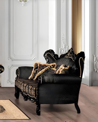 Couch Sitz Dreisitzer Sofa 3 Sitzer Sofas Sessel Stoff Barock Rokoko Möbel 232cm