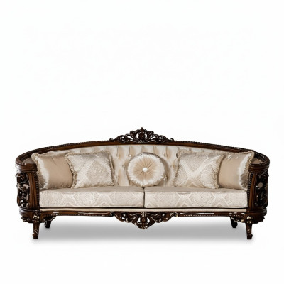 Dreisitzer Sofa 3 Sitz Klassische Möbel Sofas Stoff Stil Barock Rokoko Luxus Neu