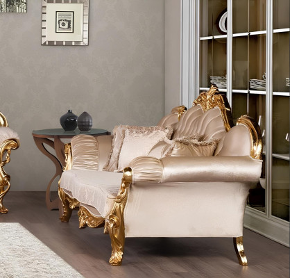 Luxus Sofagarnitur 3+3 Sitzer Couchtisch Garnitur Set Sofa Sessel Sofas 2tlg.