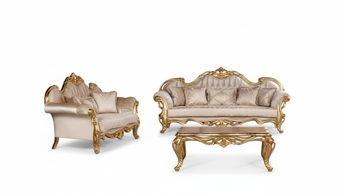 Luxus Sofagarnitur 3+3 Sitzer Couchtisch Garnitur Set Sofa Sessel Sofas 2tlg.