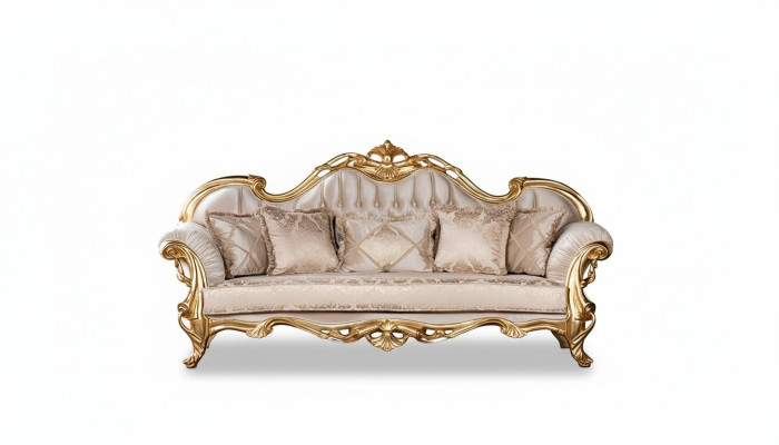 Sitz Dreisitzer Sofa 3 Sitzer Sofa Sofas Couchen Stoff Stil Barock Rokoko Möbel