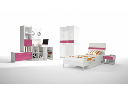 Kinderzimmer Rosa Mädchen Schrank Bett Tisch Holz 5tlg. Schlafzimmer