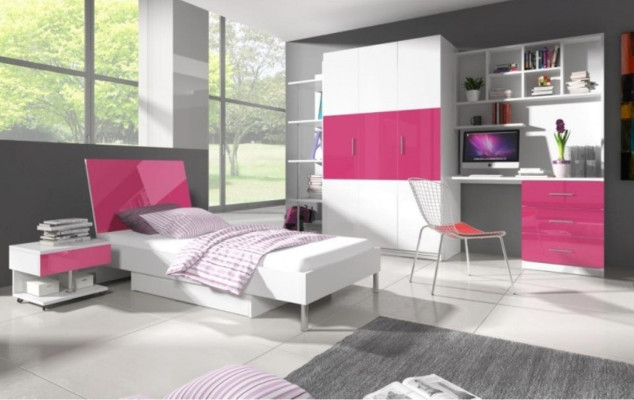 Schreibtisch Hochglanz Rosa Tisch Kinderzimmer Jugendzimmer Mädchen Tische Neu