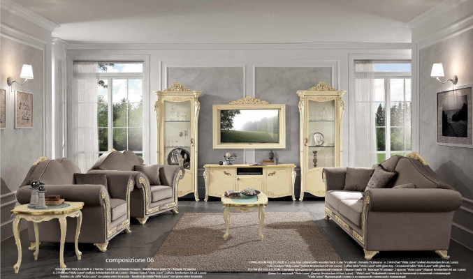 Sofa 3 Sitzer Luxus Möbel Wohnzimmer Dreisitzer Klassischer Design Italienisch