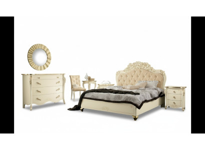 Schlafzimmer Set Beige Schlafzimmer Bett Nachttisch Kommode Spiegel Stuhl 6tlg.