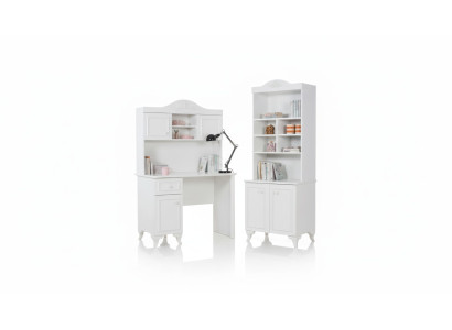 Kinderzimmer Set Weiß Elegantes Schreibtisch Design Bücherregal Holz Möbel Neu