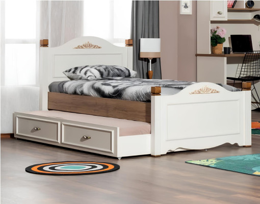 Modernes Schlafzimmer Jugendzimmer Set Bett Nachttisch Bücherregal Tisch 5tlg.