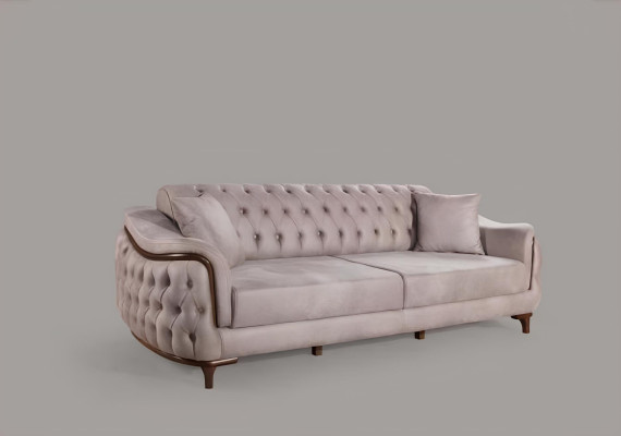 Sofas Set Sofagarnitur Komplette Garnitur Sofa Sessel Orange 3+3+1 Sitz Möbel