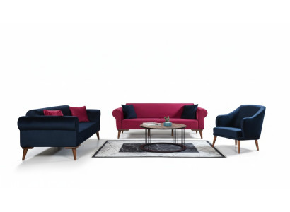 Sofagarnitur 3+3+1 Sitz Design Sofa Polster Couchen Couch Modern 3 tlg