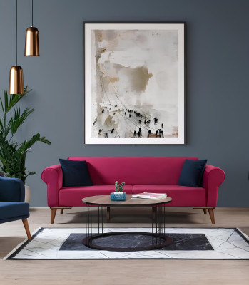 Designer Sofa 3 Sitzer Big Couch Dreisitzer Textil Polster Möbel
