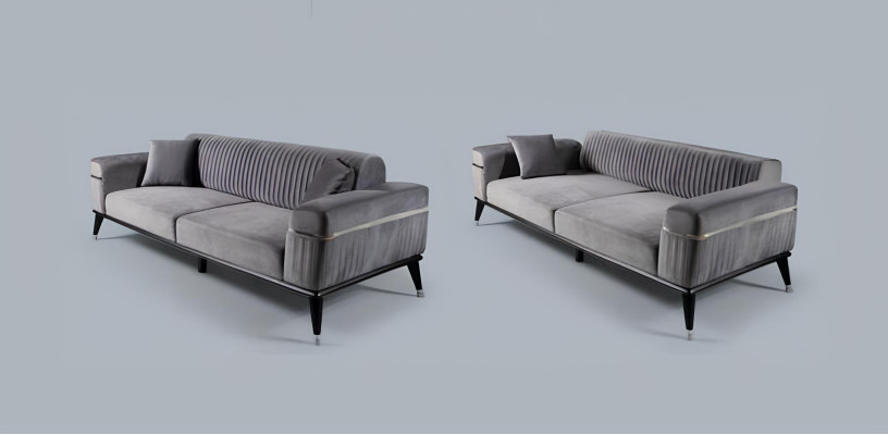 Luxus Wohnzimmer Couch Graue Couchen Sofa Möbel Grau Sofas Textil Einrichtung