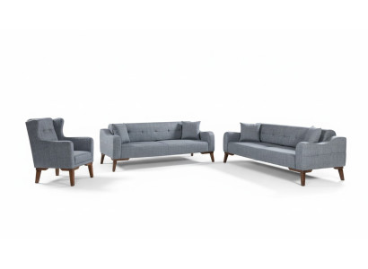 Sofagarnitur 3+3+1 Sitz Komplette Garnitur Sofa Sessel Textil 3 tlg