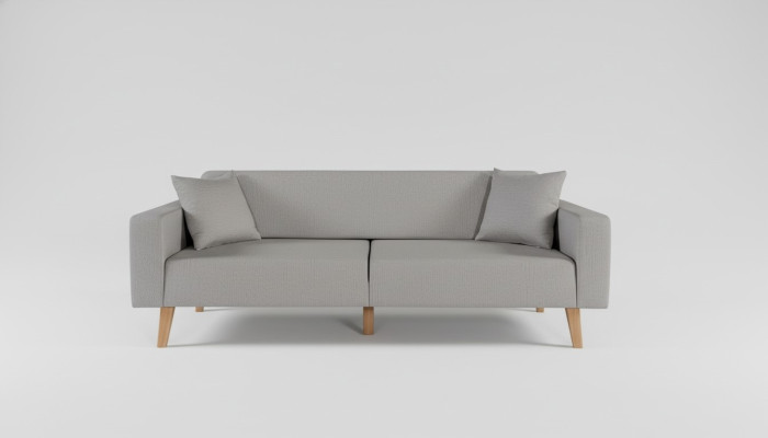 Wohnzimmer Couch Dreisitzer Sofa 3 Sitz Polster Textil Grau Möbel