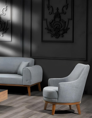 Sofagarnitur 3+3+1 Sitzer Design Sofa Polster Couch Modern Samt