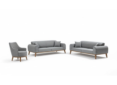 Sofagarnitur 3+3+1 Sitzer Design Sofa Polster Couch Modern Samt