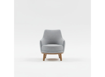 Sessel 1 Sitzer Wohnzimmer Lehnstuhl Einsitzer Holz Textil Stoff