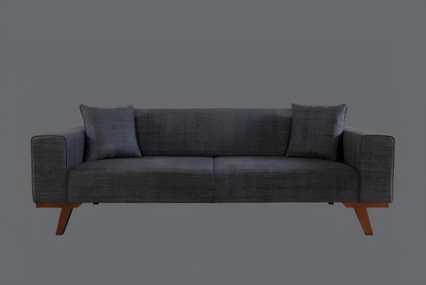 Sofagarnitur 3+3+1 Sitz Design Sofas Polster Couchen Grau Möbel 3tlg