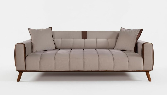 Sofa 3 Sitz Textil Sofas Couch Polster Garnitur Sitzpolster Dreisitzer